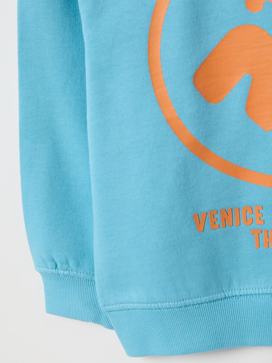 Children's oversized blue pure cotton sweatshirt with print_3