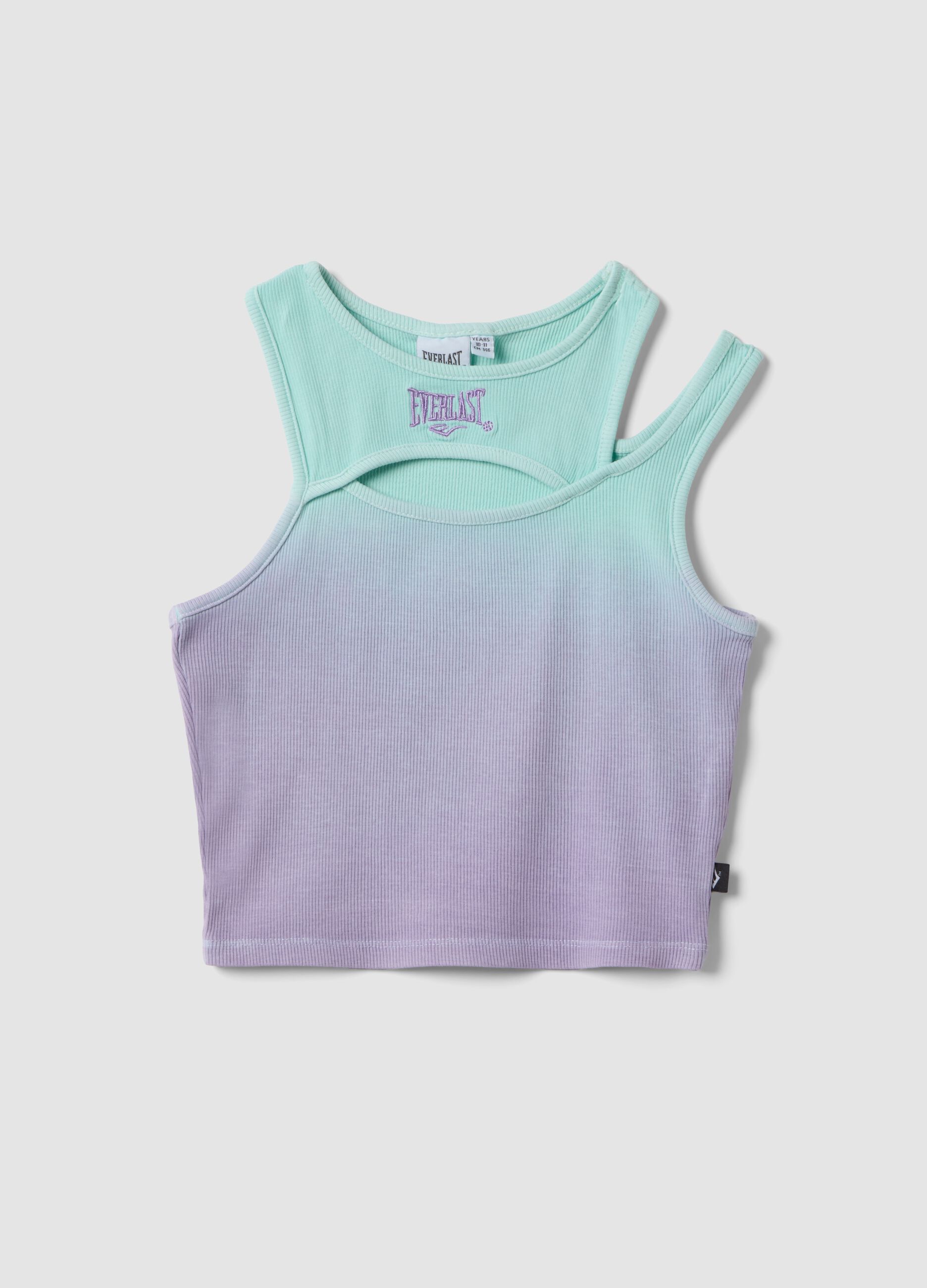 Violettes ombr&eacute; Tanktop aus Stretch-Baumwolle f&uuml;r M&auml;dchen, figurbetont