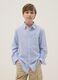 Multicoloured striped linen blend shirt for boys in regular fit_0