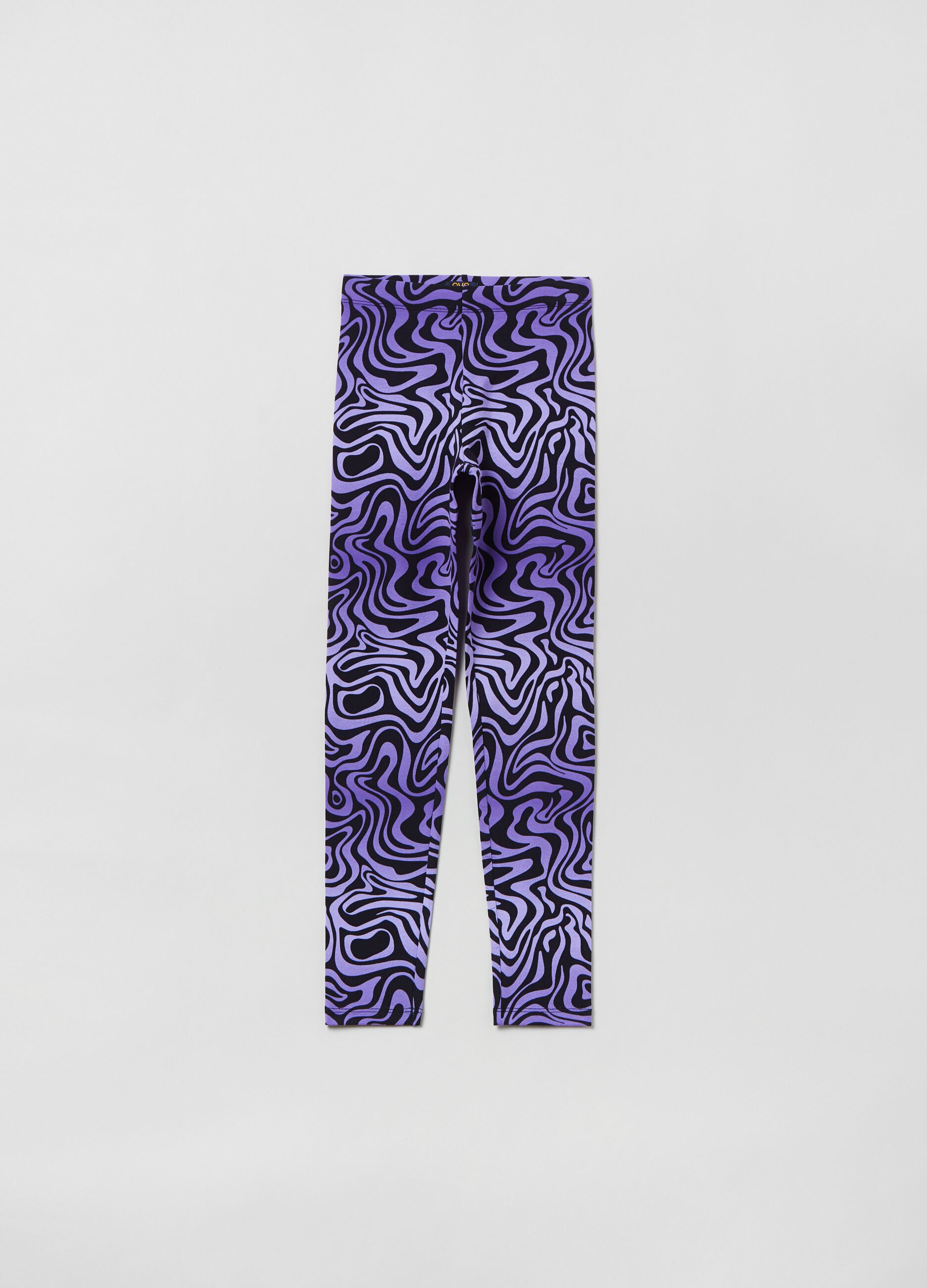 Stretch leggings with optical print_0