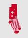 Multicolour Christmas Cotton Blend Striped Socks with Santa Claus_0