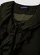 Black dress with deep V-neck and ruffles_1