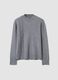 Grauer Pullover aus Viskosemix mit geripptem Stehkragen, Regular Fit_0