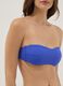 Blue bandeau bikini top in stretch fabric_2
