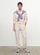 White cotton-blend fitted zip-up hoodie_3
