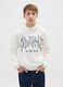 Wei&szlig;e Jungen-Sweatshirt aus reiner Baumwolle im Regular Fit mit Schriftzug_0