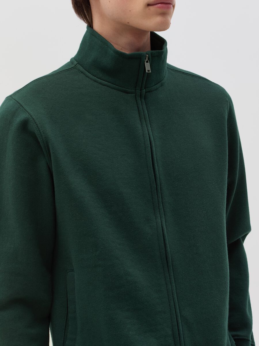 Fleece full-zip sweatshirt with high neck_2