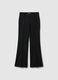 Schwarze Flare Fit Hose aus Stretchstoff_4