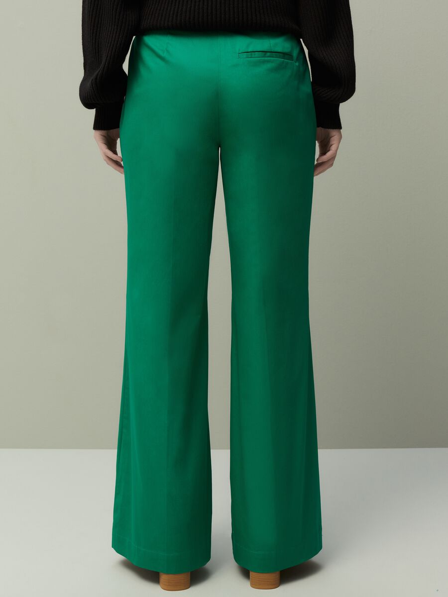 Flare-fit trousers in poplin_2
