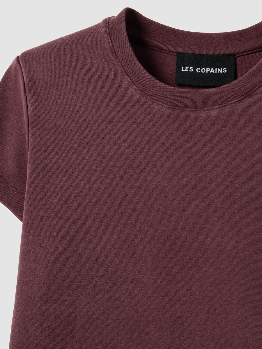 Fitted T-shirt in stretchy purple cotton_5