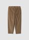 Pantaloni chino marroni in puro cotone a coste_0