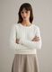 White pure cotton regular fit cable-knit sweater_2