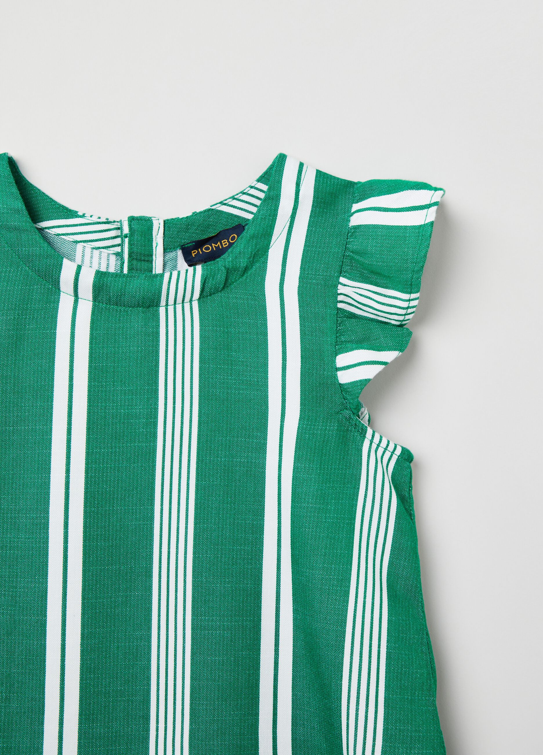 Blouse in striped cotton and viscose_2