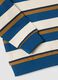 Sweatshirt marfim, azul e castanho tabaco em algod&atilde;o puro com decote redondo_3