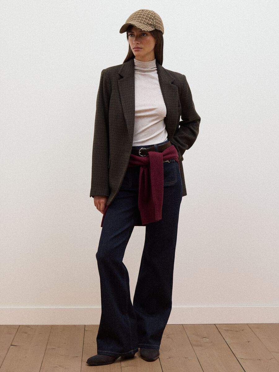 Brown wool-blend blazer with classic lapels_2