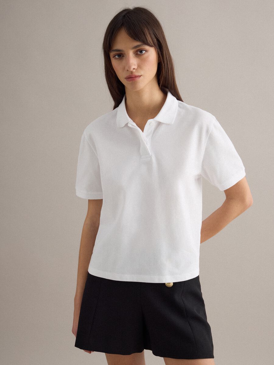 White pure cotton polo shirt regular fit_1