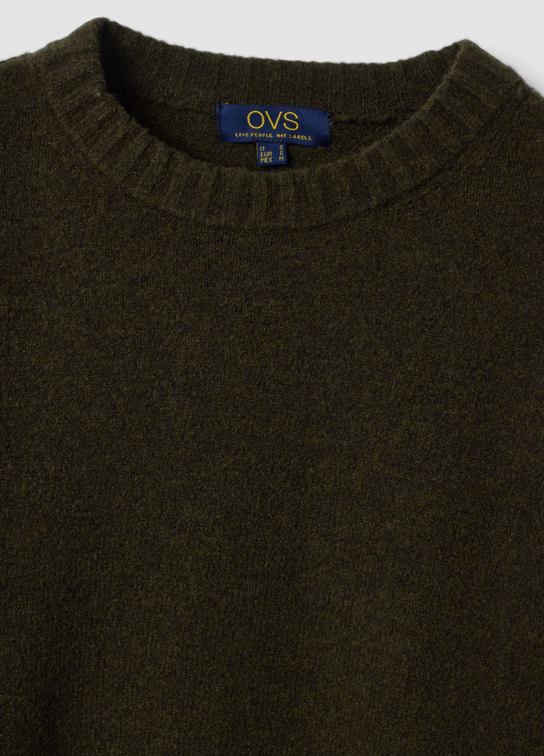 Green stretch crew-neck top