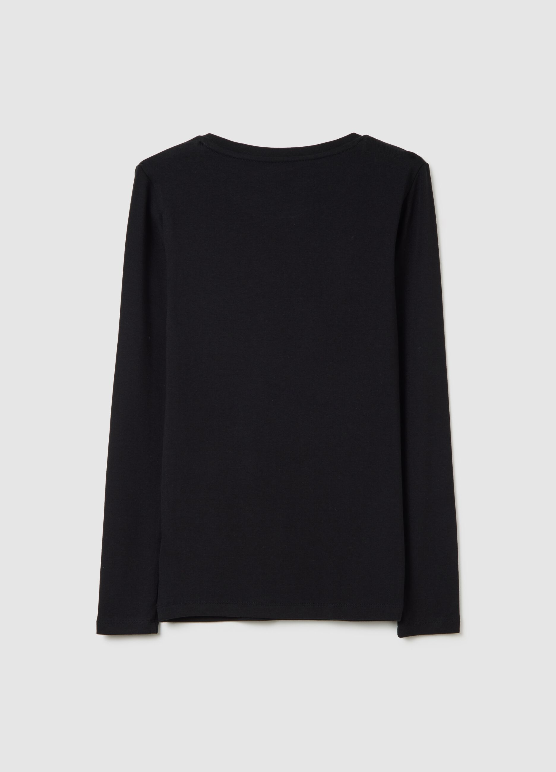 Long-sleeved T-shirt in cotton and modal