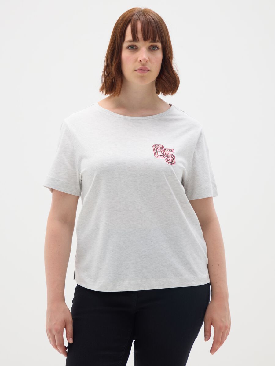 Grey women's pure cotton T-shirt_0