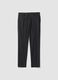 Grau-schwarze Slim-Fit-Chinohose aus stretchiger Viskose_0
