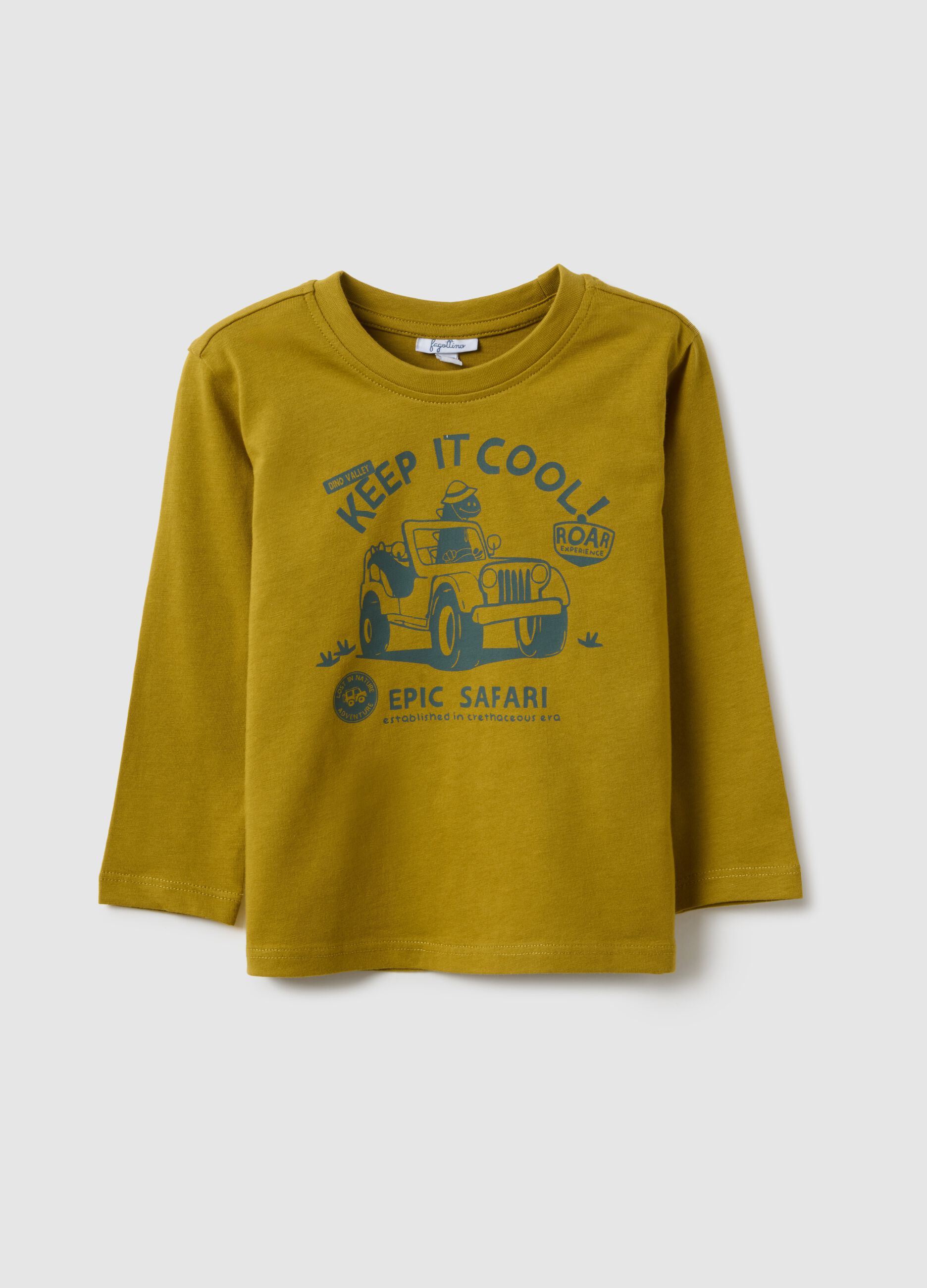 Green pure cotton regular fit t-shirt for baby