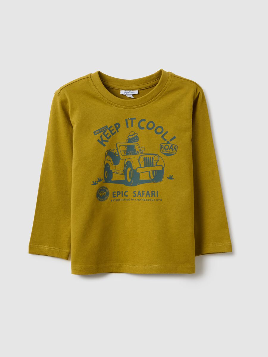 Green pure cotton regular fit t-shirt for baby_0