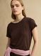Brown short-sleeved pure linen T-shirt, regular fit_0