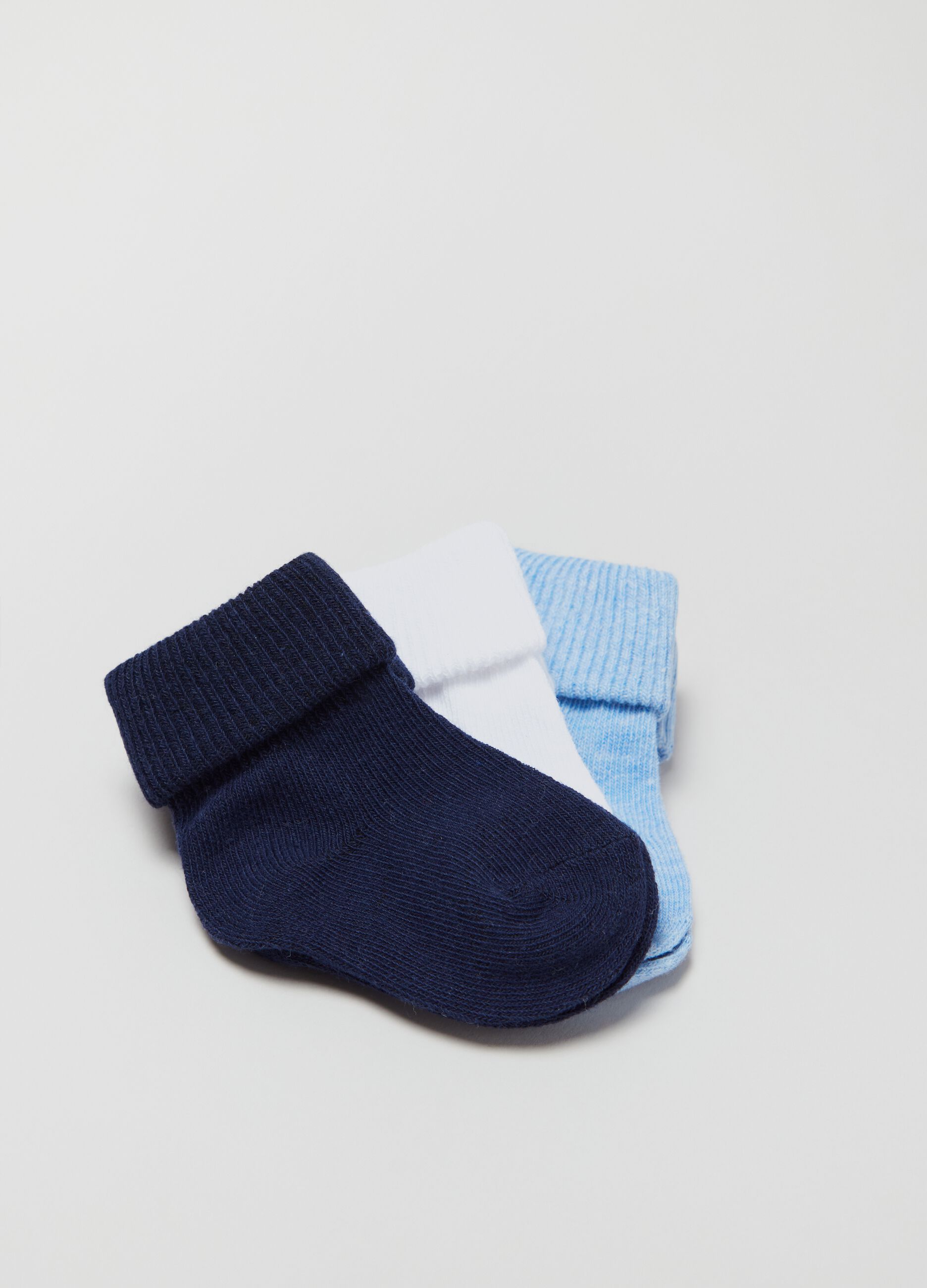 Three-pair pack stretch socks with fold_2