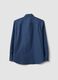 Blue pure cotton shirt with French collar, regular fit, easy iron_5