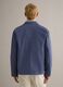 Regular fit blue stretch cotton jacket with collar and buttons_3