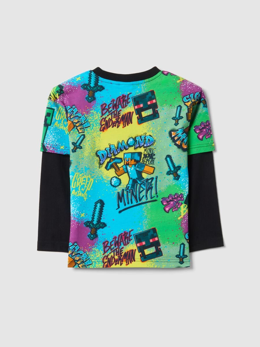 T-shirt in puro cotone multicolor per bambino con stampa Minecraft_1