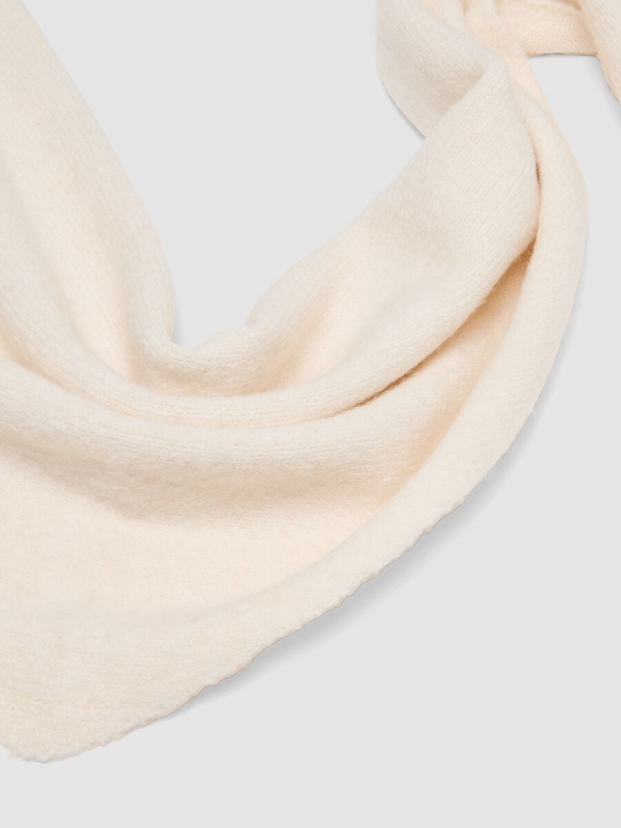 Beige stretch-fabric scarf_1