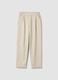Beige Regular Fit Stretch Baumwollmix Hose_4