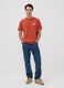 T-shirt rossa in puro cotone jersey con stampa grafica regular fit_1
