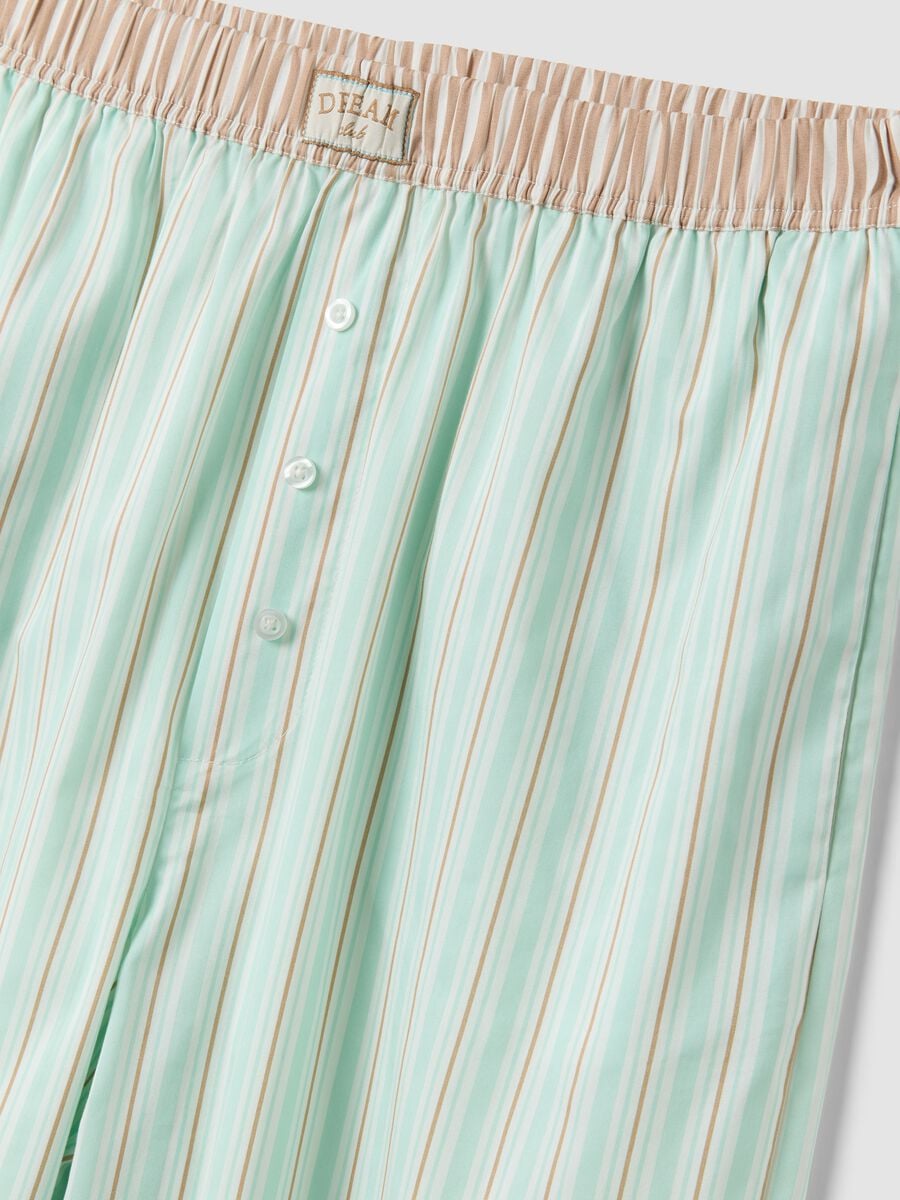 Green striped stretch cotton-blend poplin pyjama trousers_6