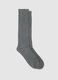 Long grey ribbed stretch socks_0
