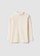 Light beige organic cotton turtleneck top_0