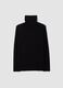Schwarzes Shirt aus elastischer Viskose mit Stehkragen, Regular Fit_6