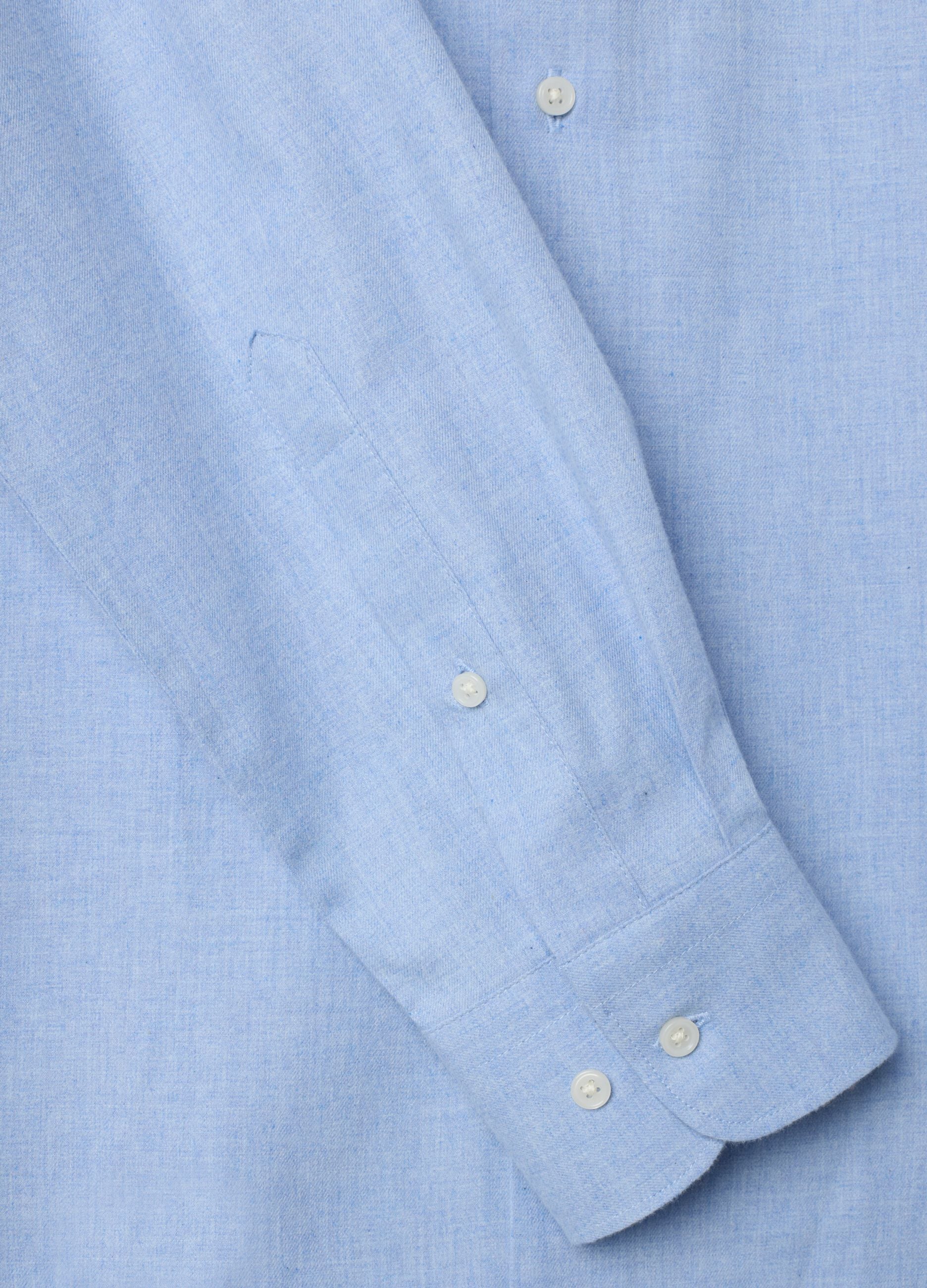 Light blue pure cotton twill shirt, regular fit