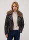 Dark brown regular-fit jacket with statement collar_2