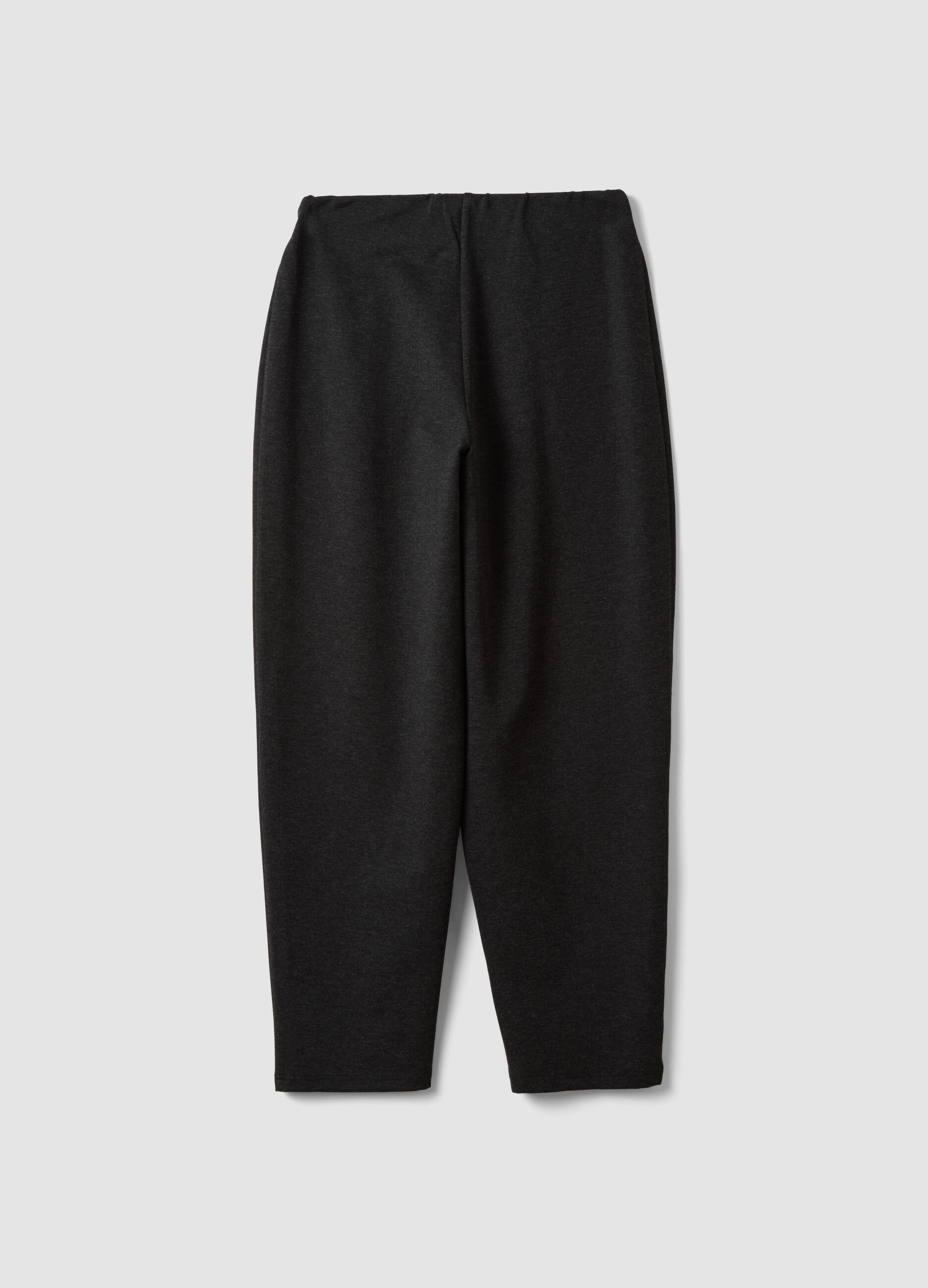 Schwarze Joggerhose aus Milano-Strick in elastischer Viskose, Barrel Fit