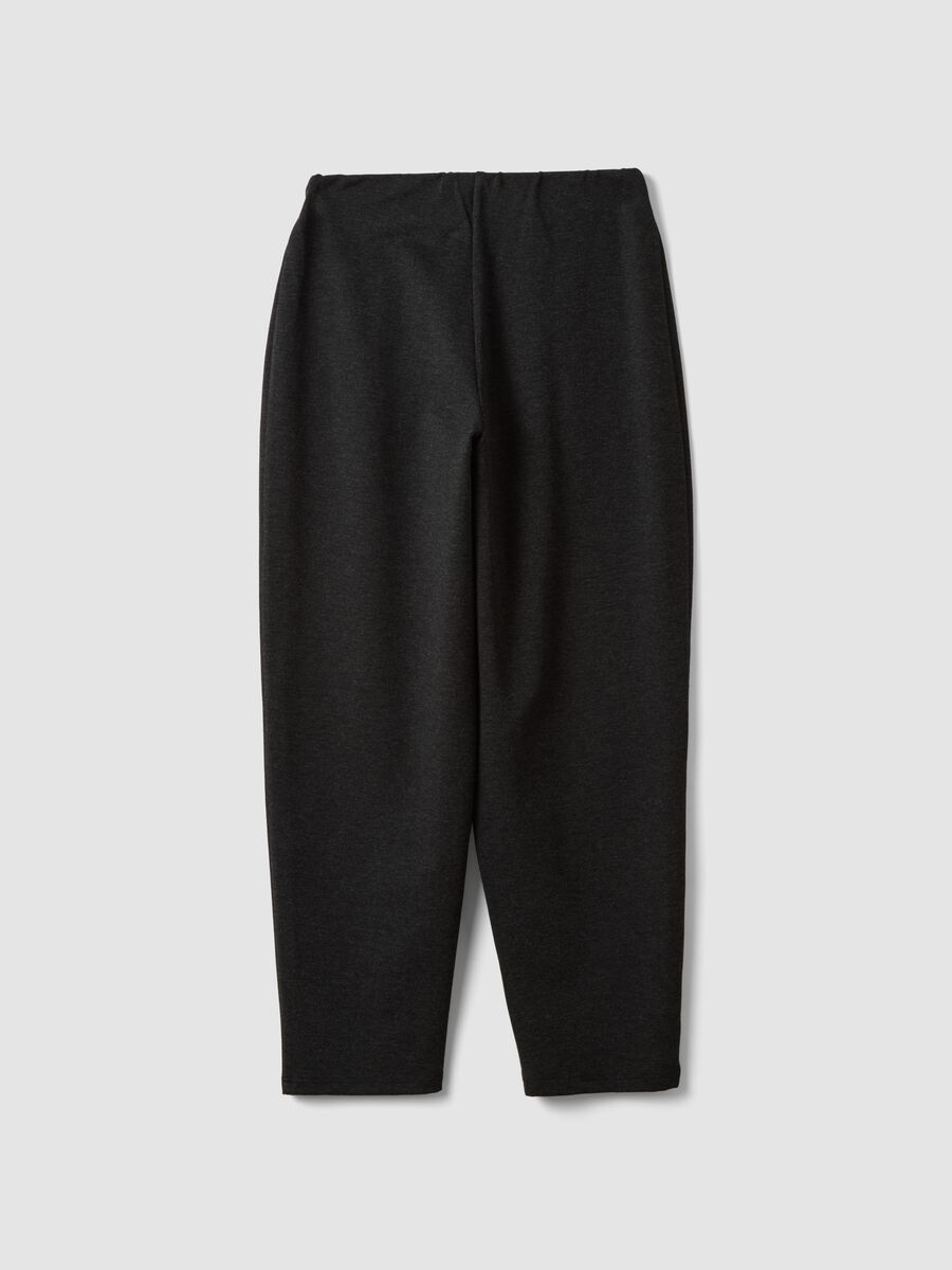 Schwarze Joggerhose aus Milano-Strick in elastischer Viskose, Barrel Fit_6