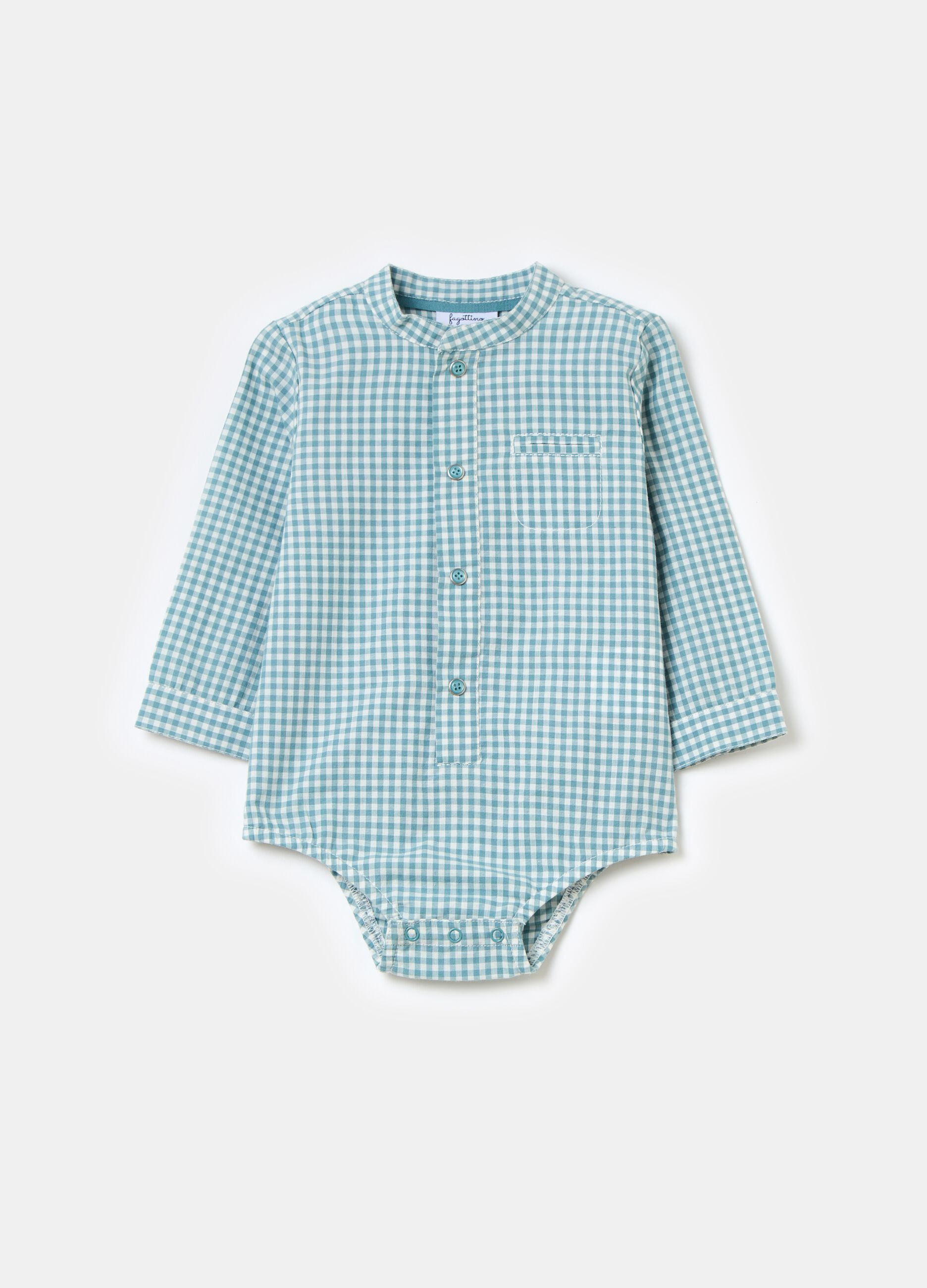 Bodysuit shirt with gingham pattern