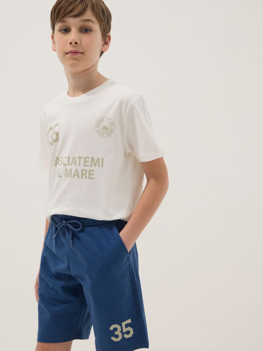 White pure cotton set with T-shirt and shorts_2