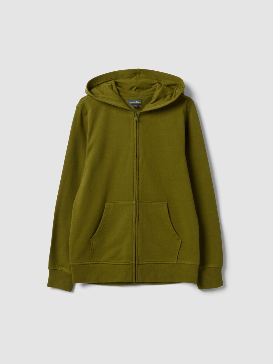 Green organic cotton hooded sweatshirt, regular fit, for boys_4