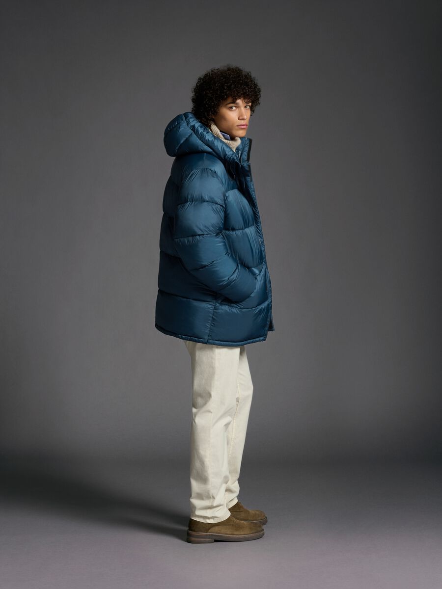 Petrol Blue The Iconic Puffer with Adjustable Hood_0