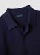 Blue regular-fit cotton-blend cardigan with collar_5