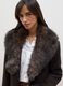 Cappotto marrone lungo in misto lana e viscosa con colletto a contrasto_2