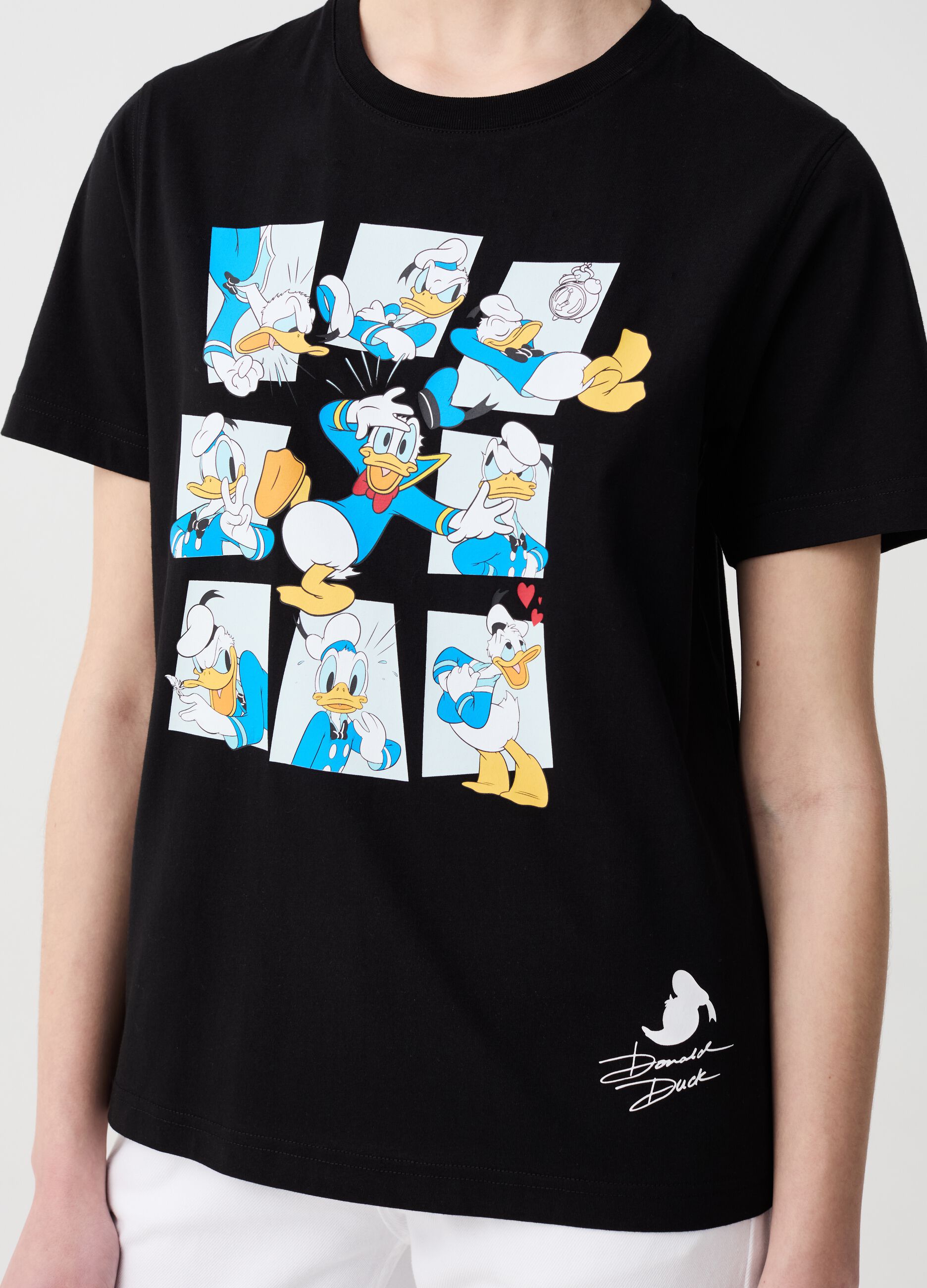 Camiseta de algodón orgánico estampado Donald Duck 90