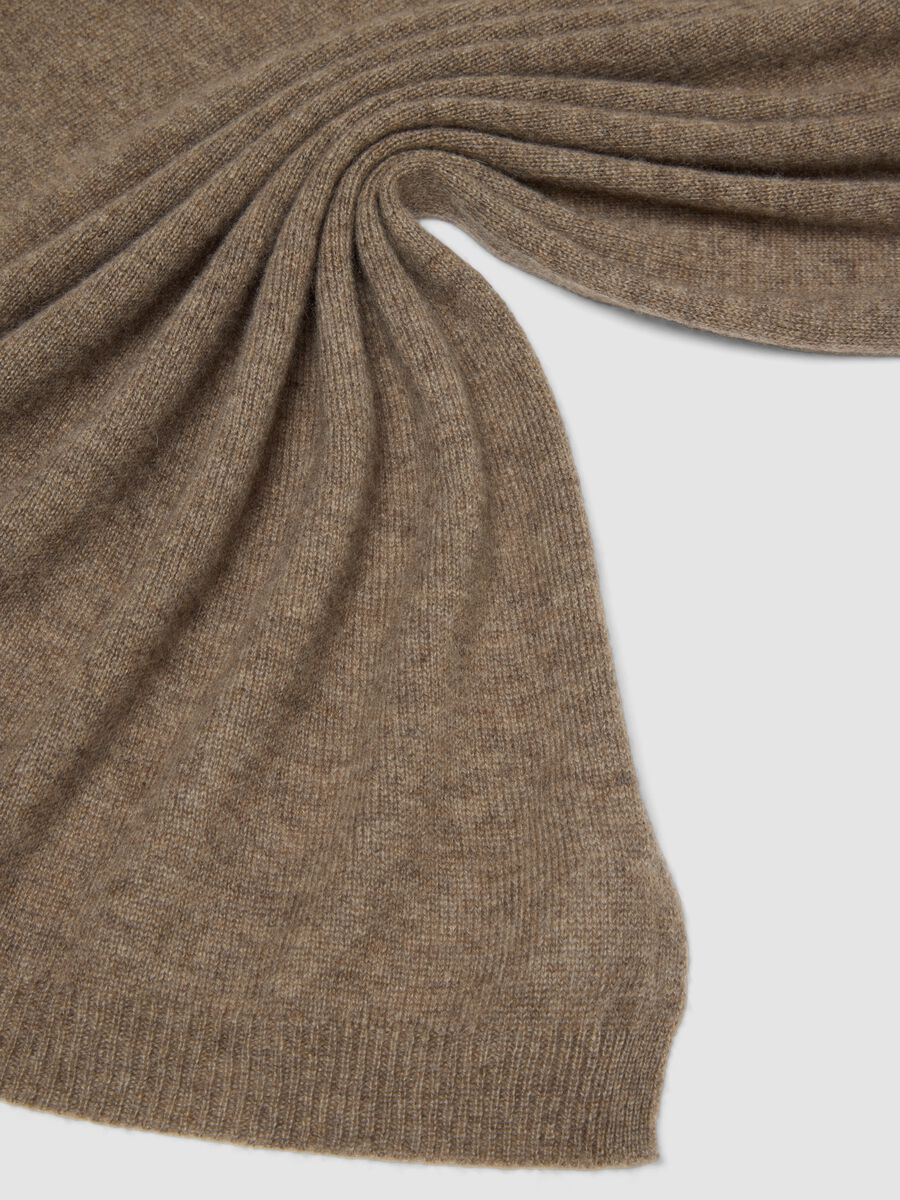 Beige pure cashmere scarf_3